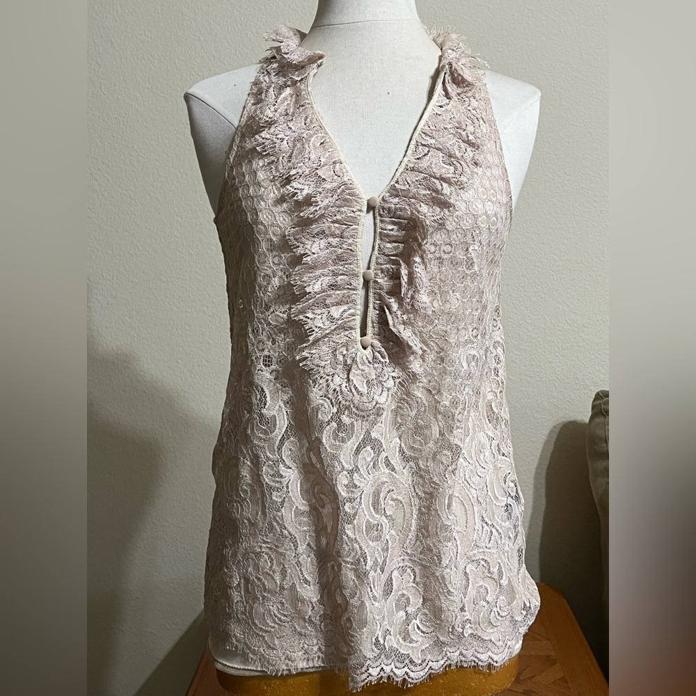 Diane von Furstenburg neutral lace top
